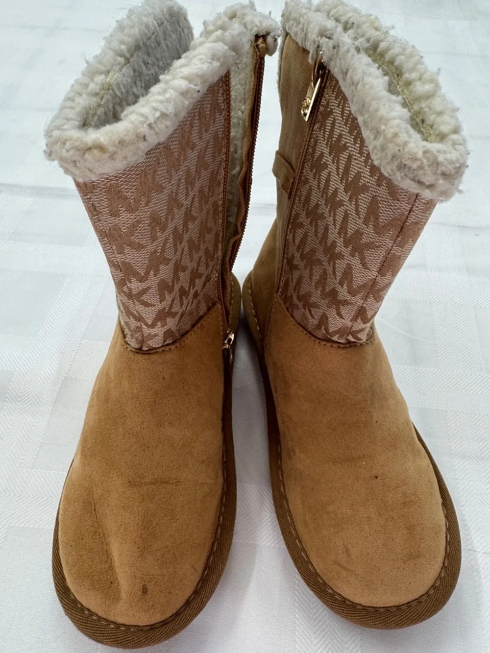 Michael Kors Logo Tan Marilu Kids Winter Boots